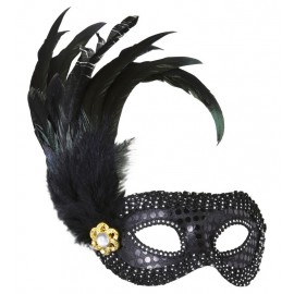 Antifaz con Lentejuelas, Piedras y Plumas Antifaz con Lentejuelas, Piedras y Plumas