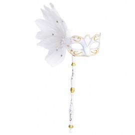 Antifaz Blanco con Varilla y Decoraciones Antifaz Blanco con Varilla y Decoraciones