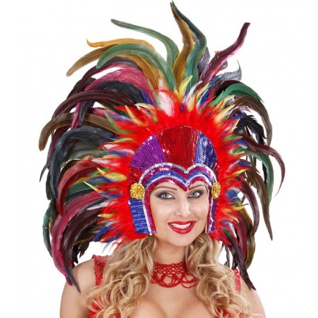 Tocado Tropical con Lentejuelas y Plumas