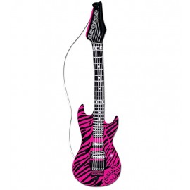 Guitarra Hinchable Zebra Rosa 105 cm