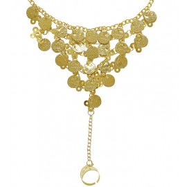 Pulsera Dedo Muñeca Moneda Oro