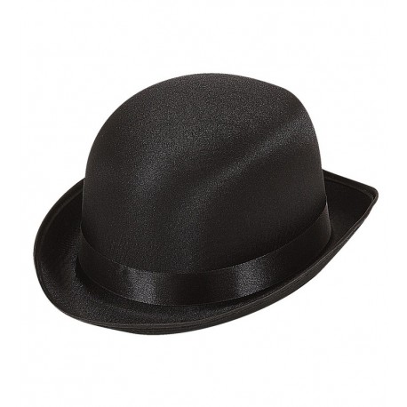 Sombrero Bombín de Raso Negro