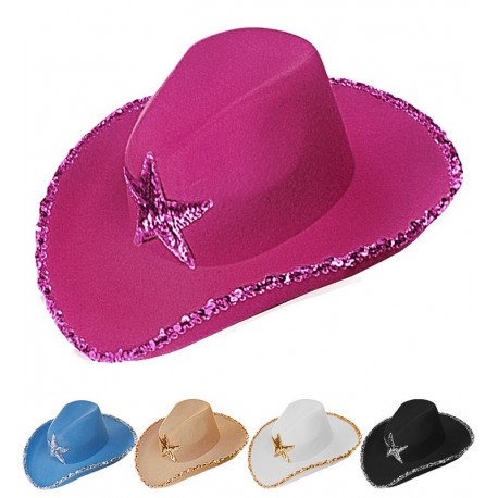 Sombrero Vaquero Brillo Maxi Estrella