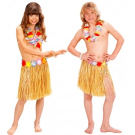 Faldas Hawaianas con Cinturón Flores