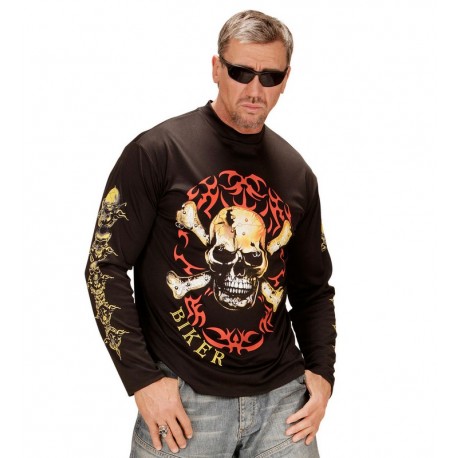 Camisa Motorista con Calavera para Adulto