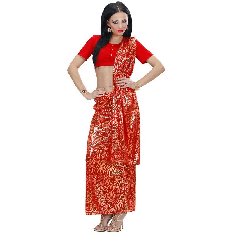 Bollywood Sari India Già Confezionato - Abito Tradizionale In Artsilk Con Elastico, Taglie Da S A XXL, Istruzioni Incluse - 3