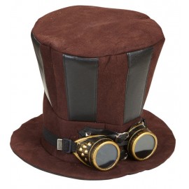 Chistera Steampunk con Gafas Adulto Chistera Steampunk con Gafas Adulto