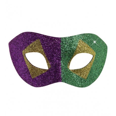Antifaz Mardi Gras con Purpurina