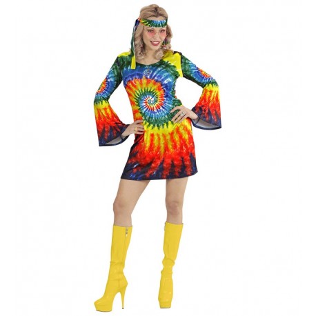 Disfraz de Hippie Psicodélica para Mujer