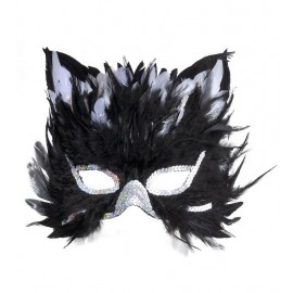 Máscara Gato con Plumas
