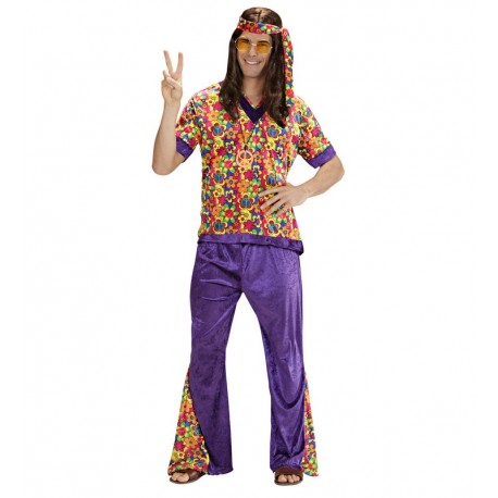 Disfraz de Chico Hippie Flores