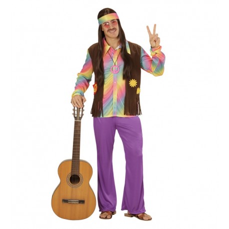 Disfraz de Hippie Arcoiris Hombre