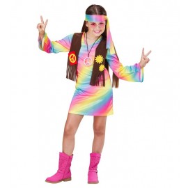 Disfraz de Niña Hippie Arcoiris