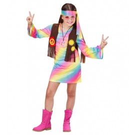 Disfraz de Niña Hippie Arcoiris Disfraz de Niña Hippie Arcoiris