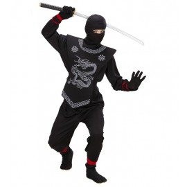 Traje Ninja Negro Blanco Niño Traje Ninja Negro Blanco Niño