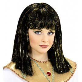 Peluca Cleopatra con Hilos Metalizados