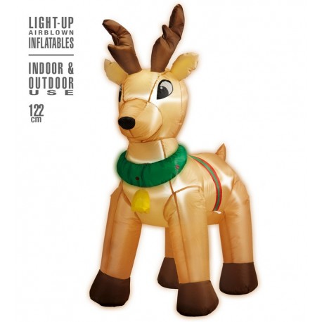 Reno Hinchable Luminoso con Ventilador 122 cm