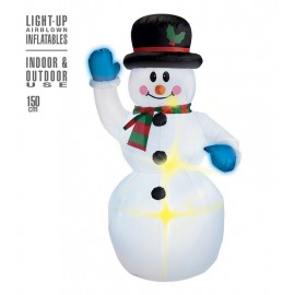 Muñeco de Nieve Hinchable Luminoso 150 cm