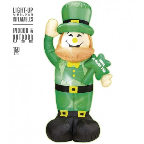 Duende San Patricio Hinchable Luminoso con Ventilador