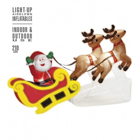 Papá Noel en Trineo Hinchable Luminoso