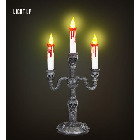Candelabro Calaveras con Velas Sangientas