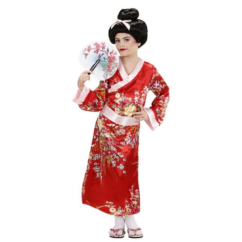 Disfraz gótico de mujer geisha rojo - FiestasMix