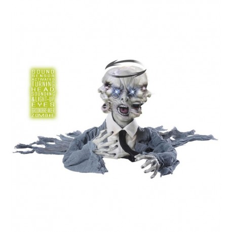 Zombi con Cabeza Giratoria, Sonida y Luz 140 cm