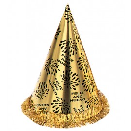 Sombrero Cono Feliz Año Nuevo con Fleco Sombrero Cono Feliz Año Nuevo con Fleco