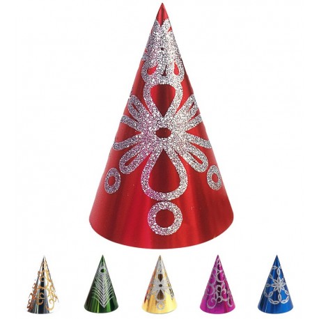 Sombrero Cono Decorado con Purpurina