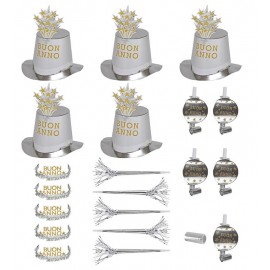 Kit Fiesta Buon Anno 10 Personas Plateado Kit Fiesta Buon Anno 10 Personas Plateado