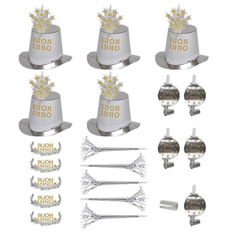 Kit Fiesta Buon Anno 10 Personas Plateado