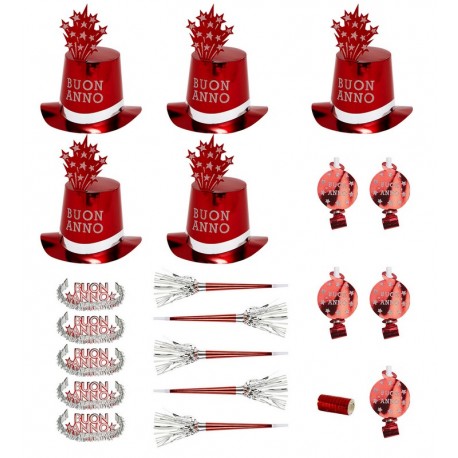 Kit Fiesta Buon Anno 10 Personas Rojo