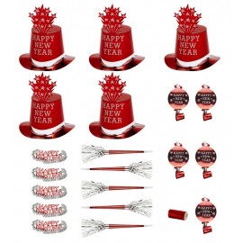 Kit Fiesta Happy New Year 10 Personas Rojo Kit Fiesta Happy New Year 10 Personas Rojo