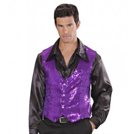 Chaleco de Lentejuelas para Hombre Violeta Chaleco de Lentejuelas para Hombre Violeta