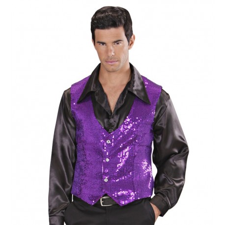 Chaleco de Lentejuelas para Hombre Violeta