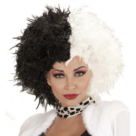 Peluca Crudelia Black & White