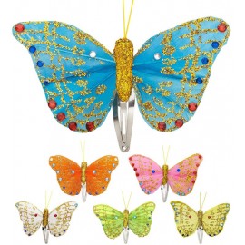 12 Clip Pelo Mariposa