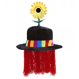 Sombrero Payaso de Terciopelo con Girasol Sombrero Payaso de Terciopelo con Girasol