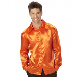 Camisa Disco Años 70 Naranja