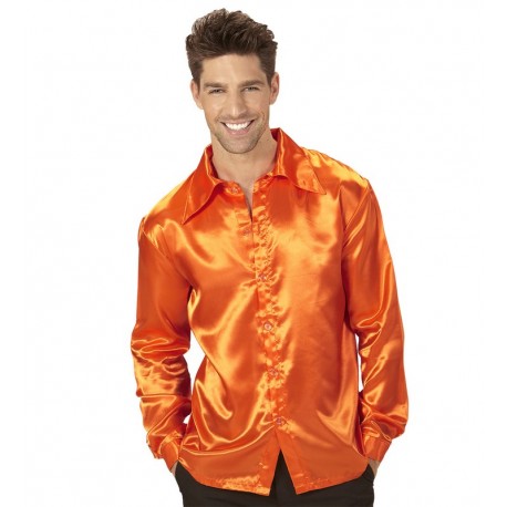 Camisa Disco Años 70 Naranja