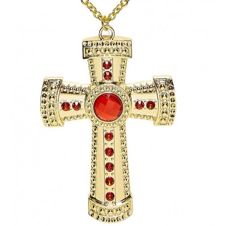 Collar Cruz Oro con Gemmas