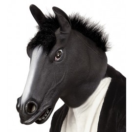 Máscara Full Cavallo Negro con Pelo Máscara Full Cavallo Negro con Pelo