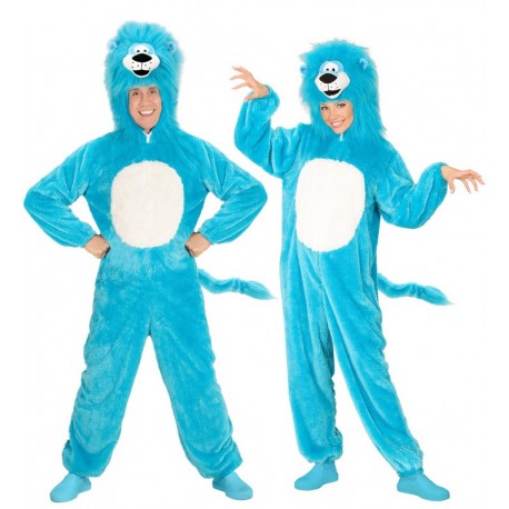 Disfraz de León Azul en Peluche para Adulto