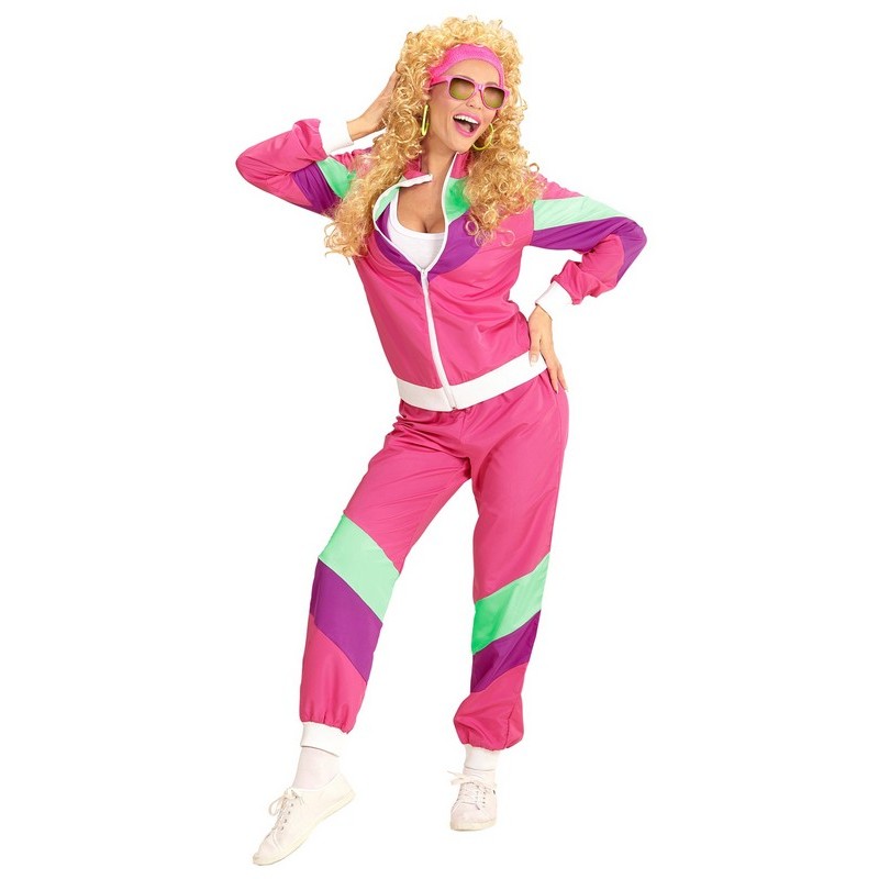 WIDMANN MILANO – Chándal De Los 80 Para Disfraz, Chaqueta Y Pantalón De Rayas Verde Menta, Talla XL, Unisex, Ideal Para Carnaval Y Fiestas Temáticas
