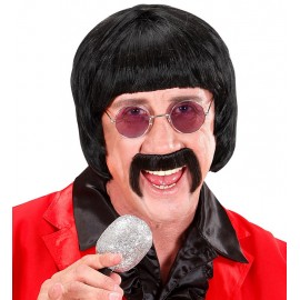 Peluca Music Man De Los 60 Con Bigote y Gafas