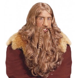Peluca Vikingo Con Barba y Bigote