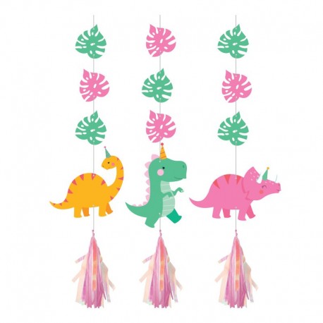 3 Colgantes Dino Party