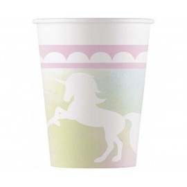 8 Vasos Unicornio Rosa de Papel 8 Vasos Unicornio Rosa de Papel