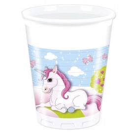 8 Vasos Unicornio de Plástico 8 Vasos Unicornio de Plástico