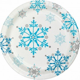 Platos Desechables Copos de Nieve